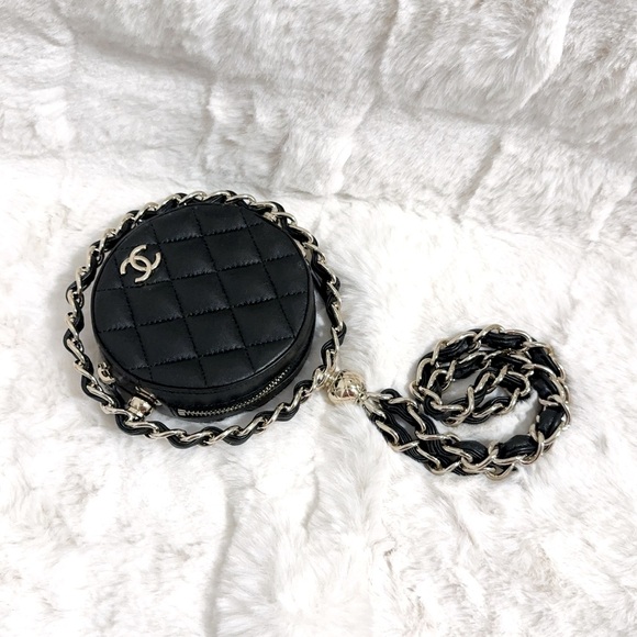 CHANEL  Quilted Chain Round Mini Clutch Bag - Picture 2 of 14
